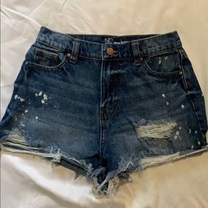 NOBO High Rise Distressed Shorts